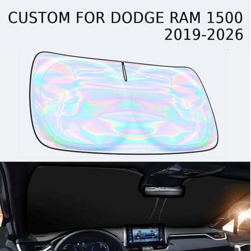 Windshield Sun Shade for Dodge Ram 1500 2019-2024 2025 2026-4 Layers Sunshade Compatible with Dodge Ram 1500 Foldable Front Window Sunshade Sun Visor Protector Block UV Rays Keep Your Car Cooler - Image 2