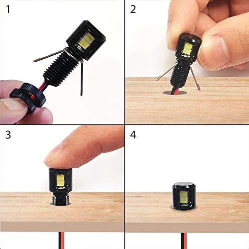Oznium Side View LED Bolt - 12V LED Side Emitting Light for Bumper, Grille, Cars Interior, Dash, Ambient Lighting, Motorcycle with Aluminum Housing & Screw Nut (8 mm Black, Red LED), 2-PACK - Image 7