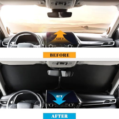 Car Windshield Sun Shade for Audi 2018-2026 A4 A5 & S5 RS5 Accessories (OEM Design) Reflective Foldable Heat Insulation Sunshade for Ultimate Protection - Image 3
