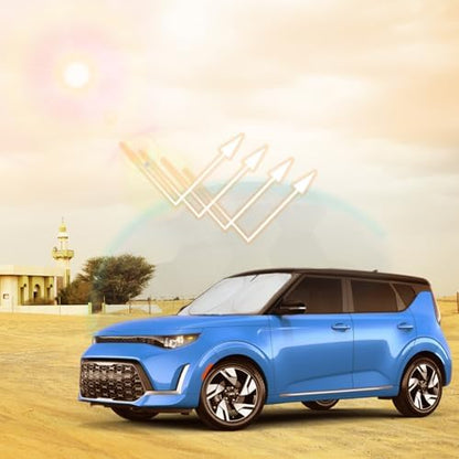 INSAUTO for Soul Windshield Sun Shade Window Sunshade Custom-fit 2020-2026 Kia Soul Wagon Windshield Cover Foldable Sun Visor Thicken 4-Layer Reflective Protector Block UV Rays Car Accessories - Image 3