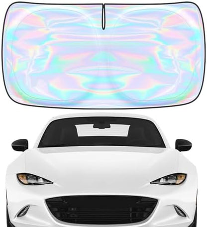 Windshield Sun Shade for Mazda MX-5 Miata 2016-2024 2025-4 Layers Sunshade Compatible with Mazda MX-5 Miata Foldable Front Window Sunshade Sun Visor Protector Block UV Rays Keep Your Car Cooler by Unknown