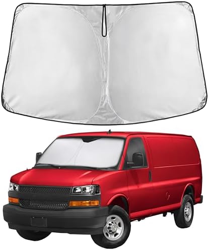 EcoNour Windshield Sunshade for Chevrolet Express 1996-2024 2025 2026 by EcoNour
