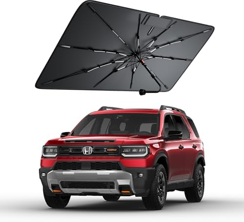 Windshield Sun Shade for Honda Passport 2000–2026, Foldable Umbrella Sunshade with 100% UV Block, Multi-Layer Heat Insulation, Reinforced 10-Rib Frame, Keeps Car Cooler, Summer Car Accessory by Amadaw