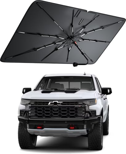 Windshield Sun Shade for Chevrolet Silverado 1500 2000-2026, by Amadaw