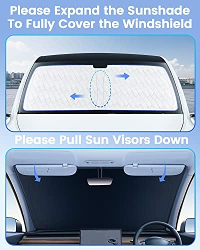 KUST Windshield Shade Custom Fit for Nissan Frontier 2022 2023 2024 2025 2026 Car Accessories Sun Shade Front Windshield Sun Visor Foldable Thicker 5-Layer Block Sun UV Rays - Image 2