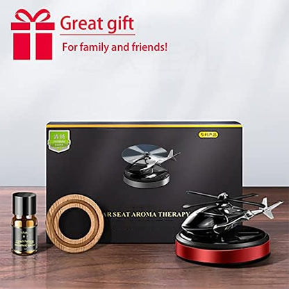 Helicopter Solar Rotating Air Freshener, Al Alloy Car & Home Décor|Red - Image 6