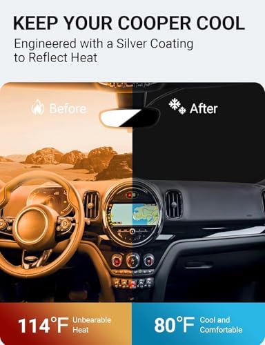 Proadsy Custom Fit 2015-2024 Mini Cooper Windshield Sun Shade, Blocks Heat - Image 3