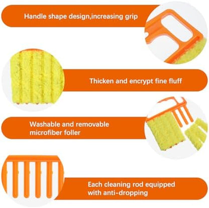 12pcs blinds cleaner tool handheld mini blind cleaner for vinyl blinds 7Finger Washable blind cleaners duster tool for Air Conditioner Window Fan Siding Dust Dirty Removable window cleaners - Image 4