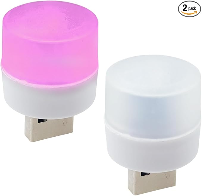 2PCS USB LED Car Interior Atmosphere Lamp, Plug and Play, Purple | Mini Portable LED Ambient Night Light, Universal Vehicle Decorative Lighting Accessories for Car Interior & Home Decors by Unknown