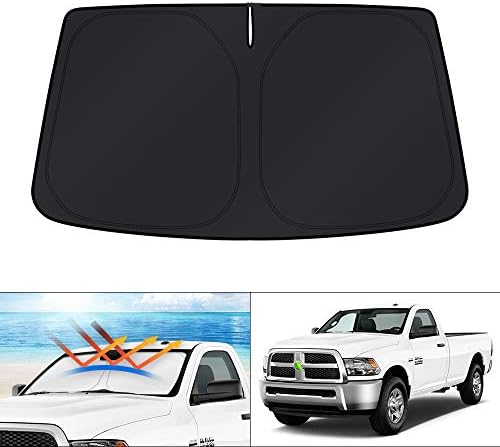 KUST Windshield Sun Shade for 2010-2025 2026 Dodge RAM 2500 3500 Accessories Custom Fit Sunshade Foldable Sun Visor Protector Blocks UV Rays Keep Your Car Cooler by KUST
