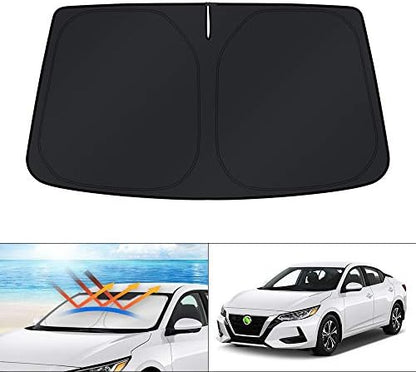 KUST Windshield Sun Shade for 2020-2025 Nissan Sentra Sedan Accessories, Custom Fit Car Front Sunshade Foldable Sun Visor Protector Blocks UV Rays Keep Your Car Cooler by KUST