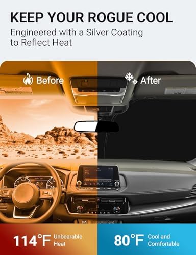 Proadsy Custom Fit 2021-2025 Nissan Rogue Windshield Sun Shade, Blocks Heat - Image 3