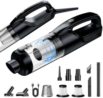 Handheld Vacuum Cordless, 17000Pa Car Vacuum Portable Cordless with Brushless Motor, 2-in-1 Vacuum Cleaner with Multi-Nozzles & Washable Filters, 2 Suction Modes for Home, Car, Office, Pet Hair by A9life