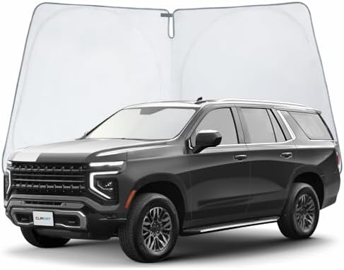 CLIM ART Windshield Sun Shade for Chevrolet (Chevy) Tahoe 2021-2026, Custom-Fit Foldable Car Sunshade, Vehicle Sun Protector, Front Auto Windshield Cover, Car Accessories - WS3004 by CLIMART