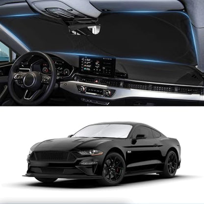 Windshield Sun Shade for Ford Mustang 2015-2025 2026 Sunshade Window Shield by BOODANCARS