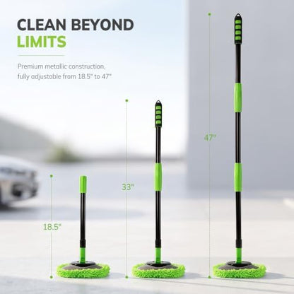 IVYROLL Car Wash Brush Kit, Long Handle, Microfiber Wash Mop, 15° Angled - Image 5