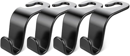 Car Seat Headrest Hook 4 Pack Hanger Storage Organizer Universal for Handbag Purse Coat fit Universal Vehicle Car Black S Type by Unknown