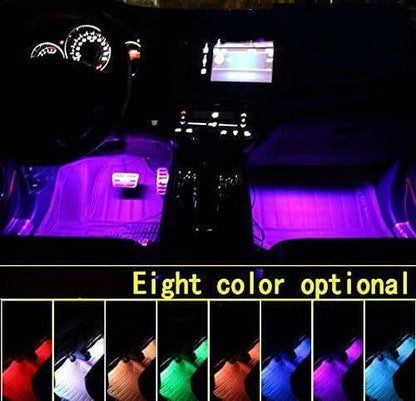 Car LED Strip Light,Uniwit 4 Pieces DC 12V Multicolor Car Interior Music Light LED Underdash Lighting Kit with Sound Active Function and Wireless Remote Control Including Car Charger - Image 2