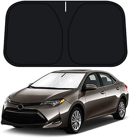D-Lumina Windshield Sun Shade for 2014 2015 2016 2017 2018 2019 Toyo-ta Corolla Accessories, Front Window Sunshade Sun Visor Protector Block UV Rays Heat, Foldable 2 Layers 210T Material by D-Lumina