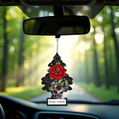Little Trees Car Air Freshener | Hanging Paper Tree for Home or Car | Rose Thorn | 6 Pack - Image 4