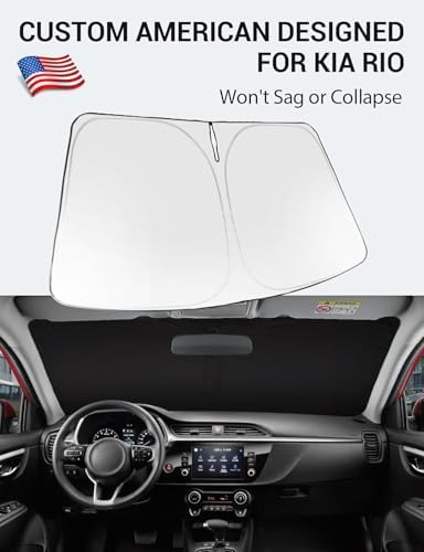 Proadsy Custom Fit 2018-2023 Kia Rio Windshield Sun Shade, Blocks Heat - Image 2