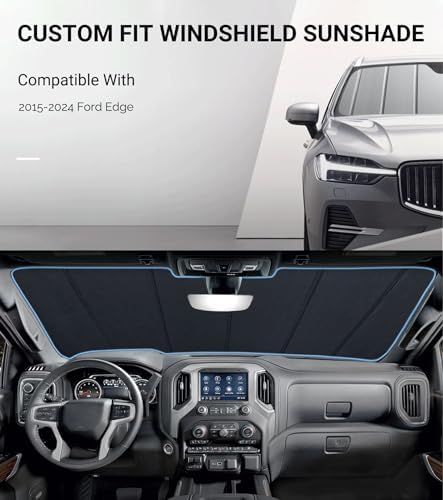 Pigenius Windshield Sun Shade for Ford Edge 2015-2024 Front Window Sunshade - Safeguard - Image 2