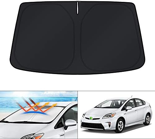 KUST Windshield Sun Shade for 2010-2013 2014 2015 Toyota Prius Hatchback (Not for Prius C or Prius V) Custom Fit Window Accessories Shade Foldable Sun Visor Protector Block UV Rays by KUST