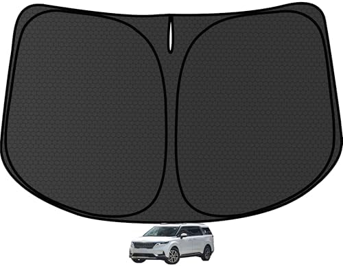 Carnival Windshield Sun Shade for Kia Carnival 2015-2022 Blocks UV Rays Accessories,1:1 Custom Foldable Thickened Wear-Resistant Front Window Sunshade Visor,Keeps Your Car Cooler by Achaltiza