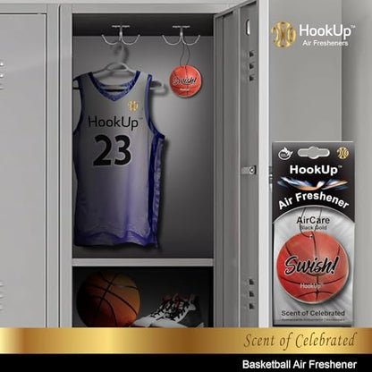 Basketball Car Air Freshener by HookUp - 2 Pack - Black Gold Scent (Extra Strong) | Unique Basketball Gift for Players, Coach, Fans | Hanging Car Accessory with Long Lasting Fresheners Smell - Image 6