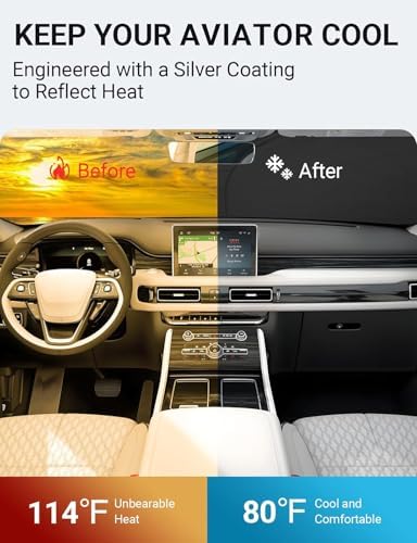 Proadsy Custom Fit Car Windshield Sun Shade for 2020-2026 Lincoln Aviator - Image 3