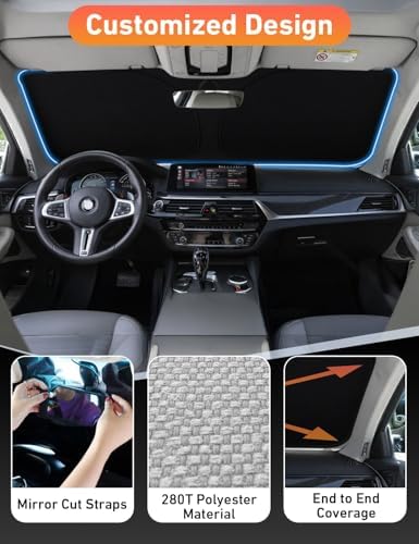 EcoNour Windshield Sunshade Compatible for BMW 5 Series G30 G31 2017-2023 - Image 3