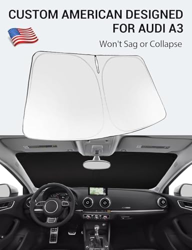 Proadsy Custom Fit 2014-2020 Audi A3 Windshield Sun Shade, Blocks Heat - Image 2