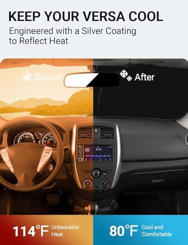 Proadsy Custom Fit 2015-2019 Nissan Versa Windshield Sun Shade, Blocks Heat - Image 3