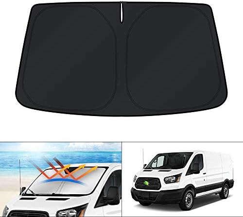 KUST Windshield Sun Shade for 2015-2025 2026 Ford Transit Accessories Wagon XL,Wagon XLT Cargo Vehicle,Connect Van XL Custom Fit Sunshade Foldable Sun Visor Protector Blocks UV Rays Keep Car Cooler by KUST
