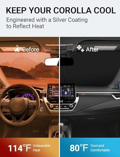 Proadsy Custom Fit Car Windshield Sun Shade for 2019-2025 Toyota Corolla - Image 3