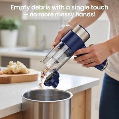 Car Vacuum Handheld Vacuum Cleaner, 15000PA Suction, Mini Vacuums with Air Duster and Blower, Portable Hand Held Vacuum for Car, House, Crumbs, Hair (Blue) - Image 5