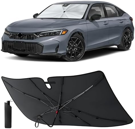 EcoNour Foldable Windshield Sun Shade & Window Tint Fit for 2022-2024 2025 2026 Honda Honda Civic Sunshade, Front Car Window Shades Sun Visor, UV Protection, Heat Blocker, Car Accessories by EcoNour
