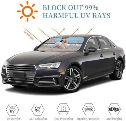 Custom Car Windshield Sunshade Personalized Sun Visor with 1-4 Photo Design Your Own Photo Logo Text Customized Windshield Sun Shade Fit for Most Car Vehicle Windscreens - Image 6