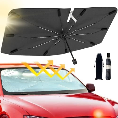 2026 Windshield Sun Shade Umbrella, Foldable Car Sunshade, 99% UV Block by MakeLifeBetter