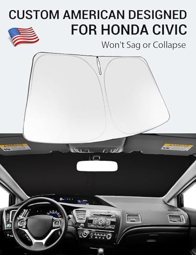 Proadsy Custom Fit 2012-2015 Honda Civic Windshield Sun Shade, Blocks Heat - Image 2