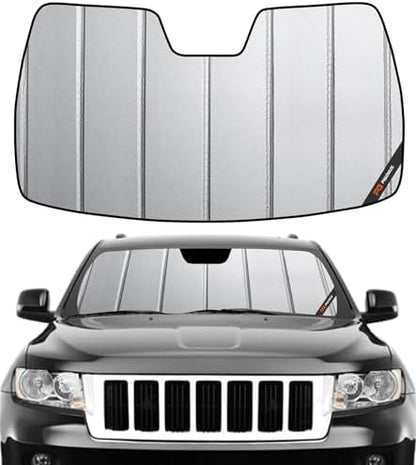 Pigenius Windshield Sun Shade for Jeep Grand Cherokee 2011-2013 Without Rearview Mirror Mounted Camera- Safeguard by Pigenius