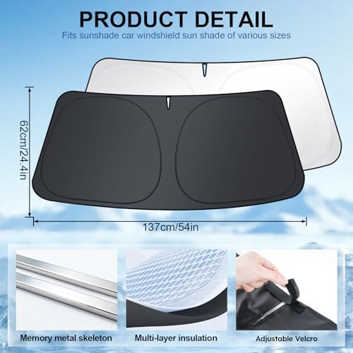 JUSTTOP Windshield Sunshade Custom Fit for Toyota 4Runner 2010-2025 | Easy-Fold Windshield Sun Shade, Car Interior Accessories | 300T Upgraded Heat & UV Reflective Sunshade for Car Windshield - Image 4