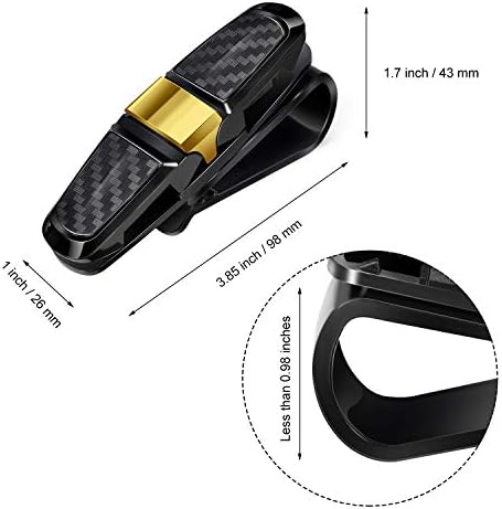 Boao 4 Pack Sunglasses Holder Car Visor Clip,Gold | Double-ended Design for Glasses and Tickets, 180 Degree Rotational Mount, Fits Sun Visors, Keeps Eyewear Accessible - Image 5
