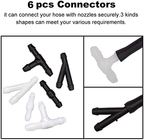 Front Windshield Washer Nozzles Kit forHonda Acura Civic 87-05, CRV 96-11,HR-V 99-06,Accord 03-08,RSX 02-06,TSX 04-06 Replaces 76810-SWA-E01 Wiper Spray Washer Jet with 3M Fluid Hose & 6 Connectors - Image 4