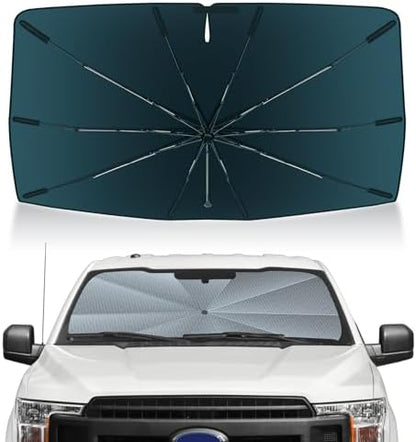 Autorder Windshield Sun Shade Umbrella for 2015-2020 Ford F150 F250 F350 F450 Accessories,Upgraded Ice Crystal Material,Easy Setup Umbrella Sunshade for Car Windshield,100% Sun Blocking by Autorder