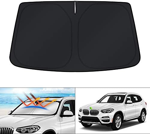 KUST Windshield Sun Shade for 2018-2025 2026 BMW X3 Accessories Window Custom Fit Shade Sun Visor Protector Foldable Sunshade Blocks UV Rays Keep Your Car Cooler by KUST