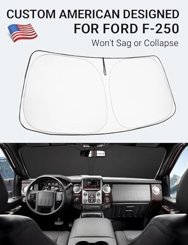 Proadsy Custom Fit Car Windshield Sun Shade for 2008-2016 Ford Super Duty - Image 2