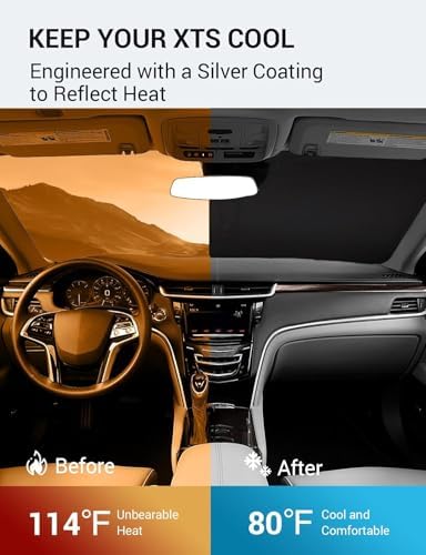 Proadsy Custom Fit 2013-2019 Cadillac XTS Windshield Sun Shade, Blocks Heat - Image 3