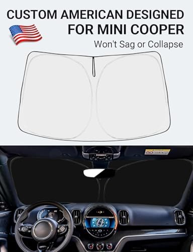 Proadsy Custom Fit 2015-2024 Mini Cooper Windshield Sun Shade, Blocks Heat - Image 2