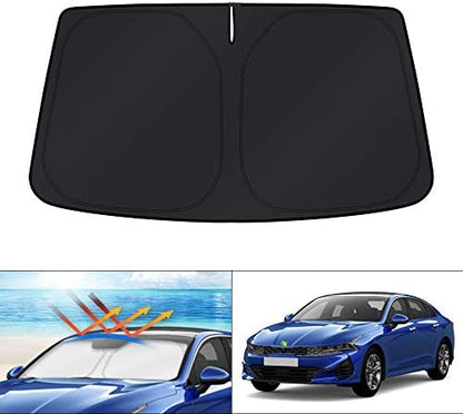 KUST Windshield Sun Shade for 2021-2026 KIA K5 / 2020-2026 Hyundai Sonata Accessories, Custom Fit Car Front Sunshade Window Sun Visor Protector Foldable Blocks UV Rays Keep Your Car Cooler by KUST